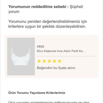 Trendyol Ürün Yorumunun Engellenmesi