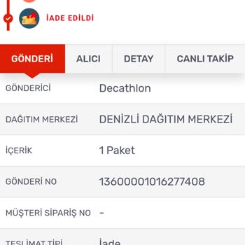 Decathlon İade Edilen Ürün İçin Geri Ödeme