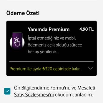 Vodafone Yanımda Premium Aboneliği