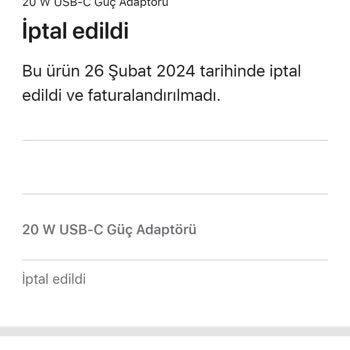 Apple Onaysız Sipariş İptali