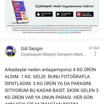 Çiçek Sepeti 20 Gündür Yanlış Gönderdiği Ürünün Parasını İade Etmiyor