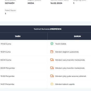 Aras Kargo Moda Şubesi Tarafından Sahte Belgeyle El Konulan Kargom