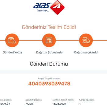 Aras Kargo Moda Şubesi Tarafından Sahte Belgeyle El Konulan Kargom