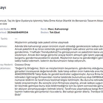 Aras Kargo Moda Şubesi Tarafından Sahte Belgeyle El Konulan Kargom