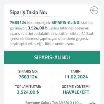 Arcelikavm.com Satın Aldığım Tablet Teslim Edilmedi.