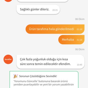 Trendyol Gönderilmeyen Ürünler Sonuçlanmayan Sipariş