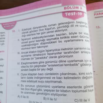 Kara Kutu Yayınları Şıklar Yanlış Yerleştirilmiş