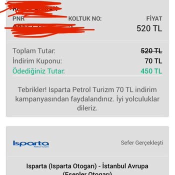 Isparta Petrol Turizm Yolculukta Beklenen Konfor Ve İkram Hayal Kırıklığına Dönüştü