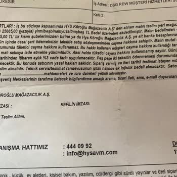 HYS Avm HYS 24 Saat Dolmadan Sipariş İptali Yapmıyor!