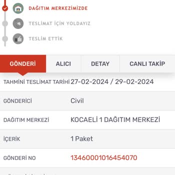Civil Mağazacılık 1 Haftadır Gelmeyen Kargo