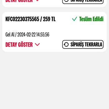 KFC 2 Kez Hesabımdan Ücret Çekti Ve Sipariş İptal Edilmedi