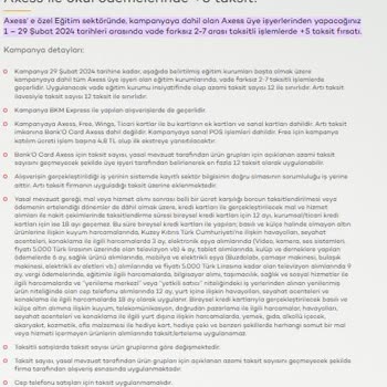 Akbank Axess Kredi Kartı Taksit İşlemleri