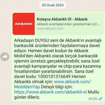 Akbank Davet Kodu Paylaş Chip Para Vermiyor