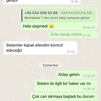 Sneakersonline.tr Sneakers Online Ürünü Göndermiyor Oyalıyor