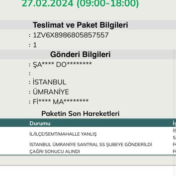 UPS Türkiye Acil Teslimat Beklentisi Ve Adres Karmaşası