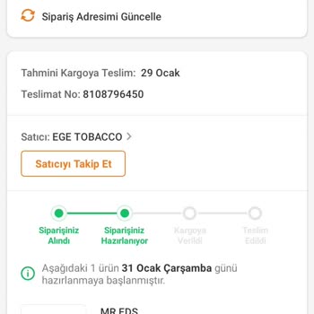 Trendyol 1 Ayı Geçmesine Rağmen Kargoya Verilmeme