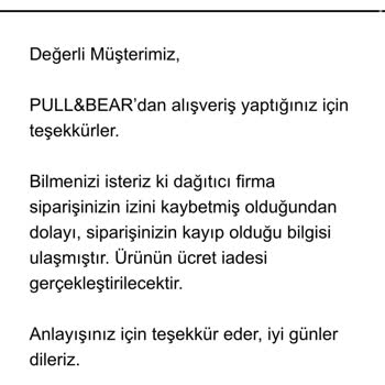 Pull And Bear Sipariş Kayıp Mağduriyeti