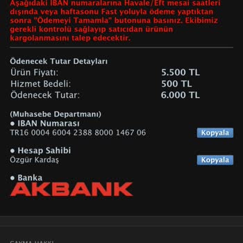 Sahibinden Param Güvende'yle IBAN'a Yapılan Transfer