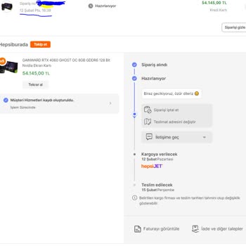 Hepsiburada Ürün Kargo Ve İade Sorunu