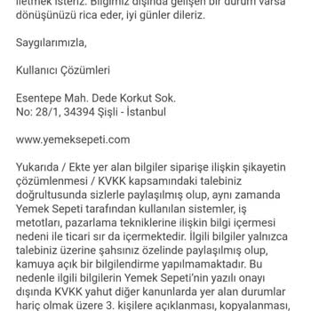 Yemeksepeti Üzerinden Zarara Uğratıldım
