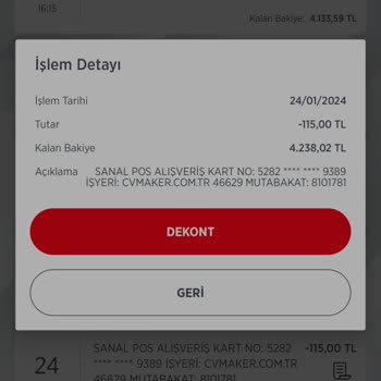 Cvmaker.com.tr İzinsiz Para Çekme