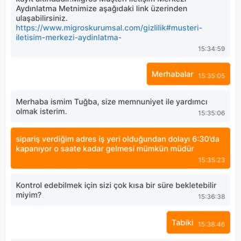 Migros Sanal Market Teslimat Problemi
