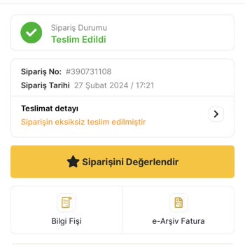 Migros Hemen Eksik Ürün Gönderiyor
