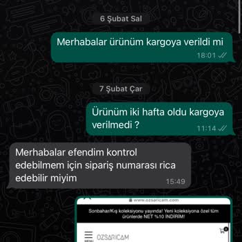 OZSARICAM Bir Aydır Paramı Alamıyorum