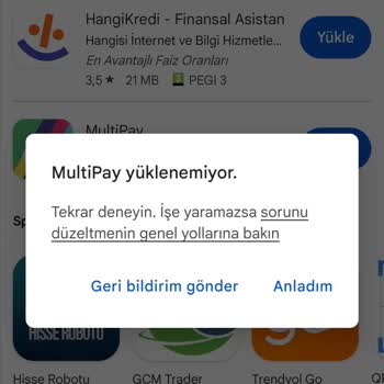 Multinet İndirme Yükleme Yapılamıyor