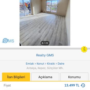 Emlak Komisyoncuları Odası Antalya Realty Gms Emlak Danışmanlığı'na