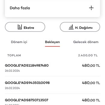 Google Kredi Kartımdan Para Çekti