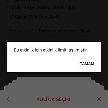 Passolig Bu Etkinlik İçin Etkinlik Limiti Aşılmıştır Hatası