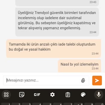 Trendyol Hesap Kısıtlama Getirilmiş Hesabıma