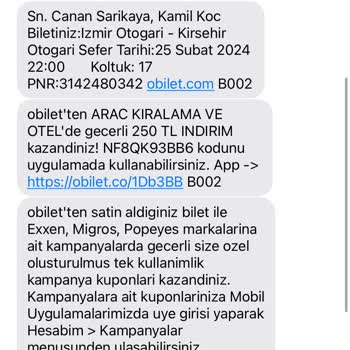 Kamil Koç Biletimin İadesi İstiyorum