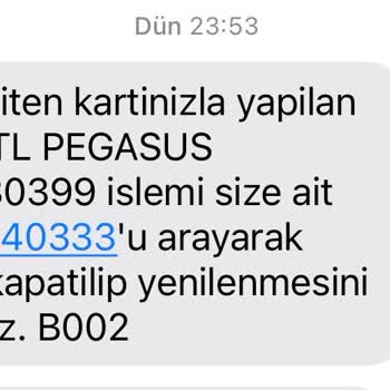 Pegasus Şüpheli İşlem Yapıldı