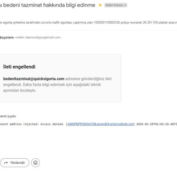 Quick Sigorta Bedeni Tazminat İşlemleri İçin Muhatap Yok!
