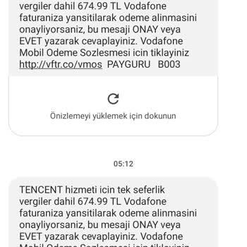 Tencent Games Türkiye Uyurken Vodafone Pay Telefonumdan Harcama Yapmış