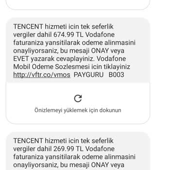 Tencent Games Türkiye Uyurken Vodafone Pay Telefonumdan Harcama Yapmış