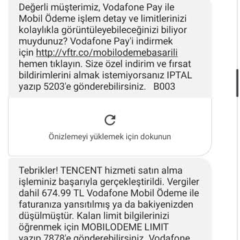 Tencent Games Türkiye Uyurken Vodafone Pay Telefonumdan Harcama Yapmış