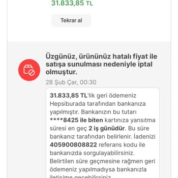 Hepsiburada Haksız Gerekçeyle Siparişimi İptal Etti!