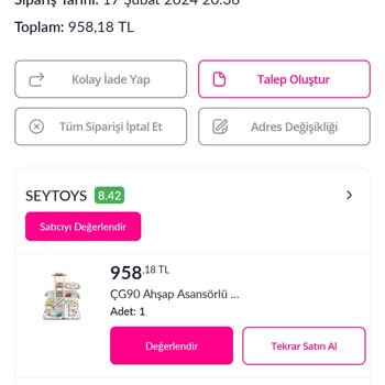 Pazarama Seytoys Tan Bir Daha Asla Alışveriş Yapmam!