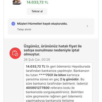 Hepsiburada'nın Kendi Kendine İptal Ettiği Siparişlerim