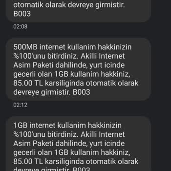 Vodafone Kullanmadığım Halde İnternetim Kullanılmış Gibi Gösteriliyor