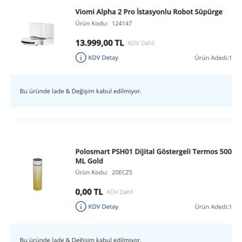 Avansas Viomi Alpha 2 Pro İade Sekmesi Olmayan Ürün