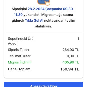 Migros Sanal Market Mağduriyeti