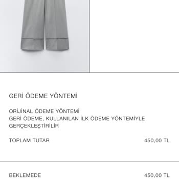 Zara İade Ettiğim Ürünlerin İadesini Gerçekleştirmiyor