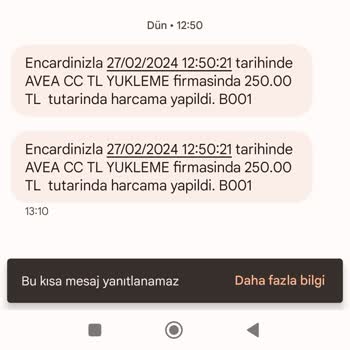 Bimcell Para Aldı Kontör Yüklemedi