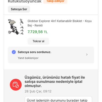 Hepsiburada! Bilgim Dışında İptal Etti