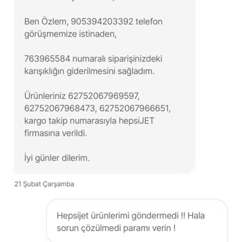 Hepsiburada Paramı İade Etmiyor Ürünümü Yollamıyor!
