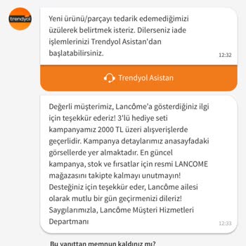 Lancome Hediye Ürün Hayal Kırıklığı Ve Çözüm Beklentisi